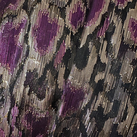 Maggie Sweet 3x Purple Black Silver Shiny Cover Up Top - Picture 8 of 10